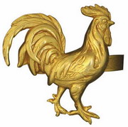 Rooster Gold Plated Napkin Ring